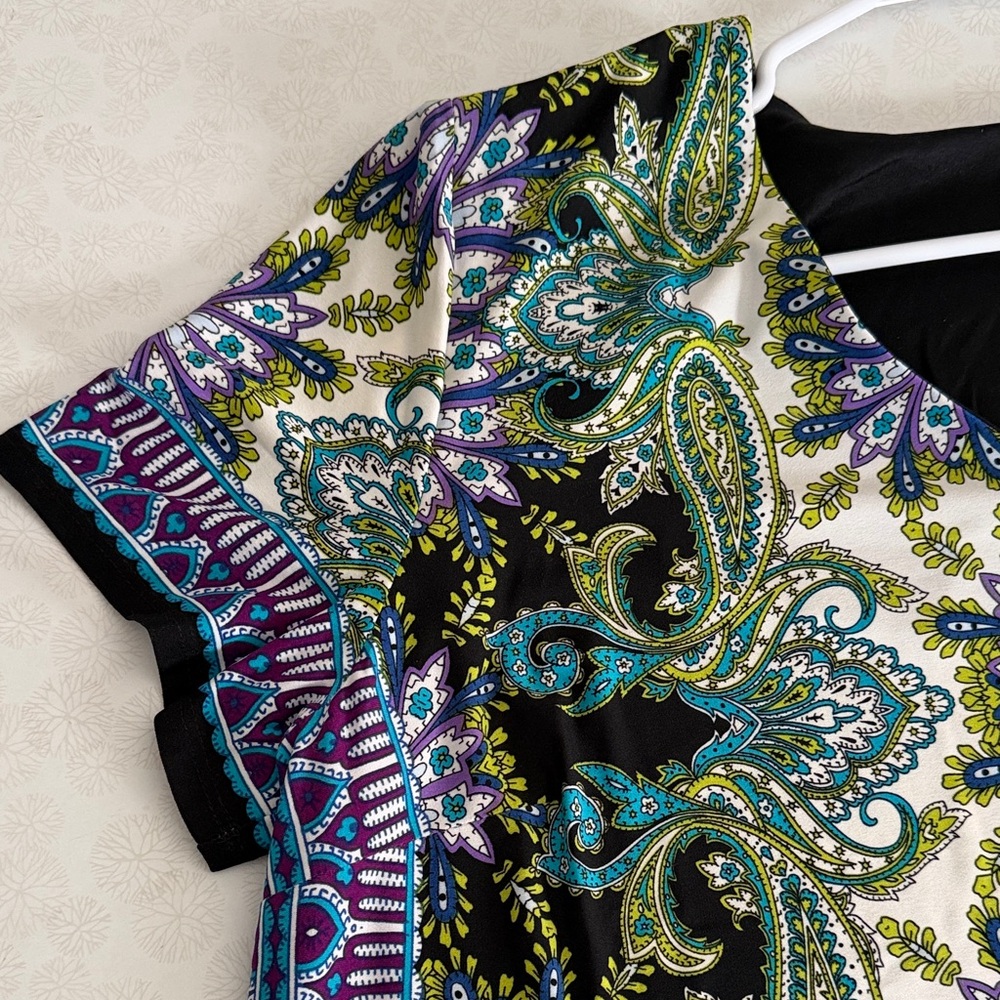 Chicos Dress Size 3, Paisley Stretch - Picture 9 of 13